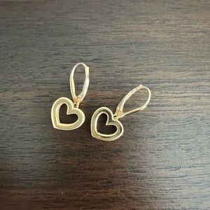 14K Gold Heart Earrings